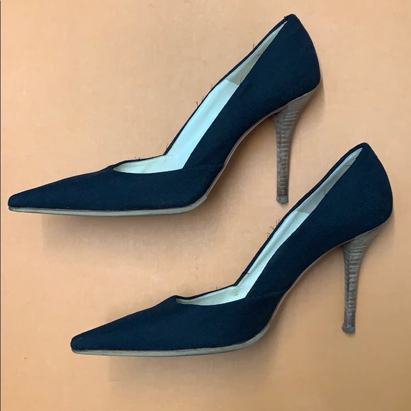 Miu Miu Black Canvas Heels - Picture 1 of 17